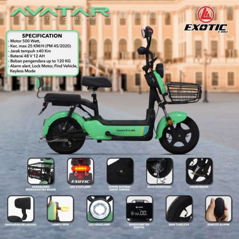 Sepeda Listrik EXOTIC AVATAR - AVATAR Electric E Bike By Pacific 500 Watt - EBIKE 2022, SEPEDA LISTR