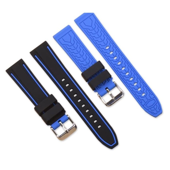 STRAP WATCH RUBBER SILICONE TALI KARET JAM TANGAN UKURAN 20 MM - 26 MM