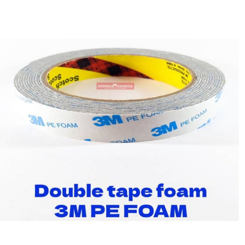 Double Tape 3M PUTIH PE FOAM ORI IMPORT 4.5 Meter Isolasi Perekat Dobel tipe