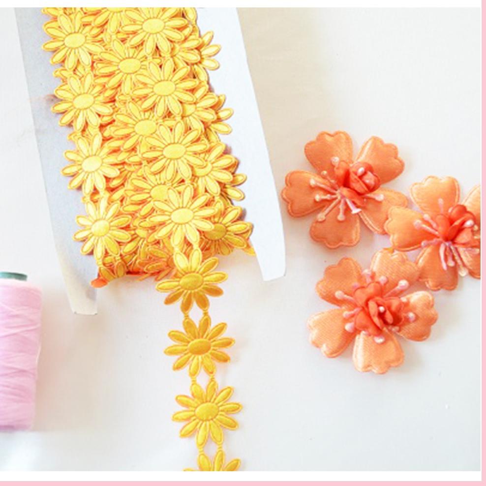 MGT.18Oc22ž– [PER ROLL] Renda Bunga Sun Flower - vintage rustic Renda Seserahan Renda Backdrop Harga