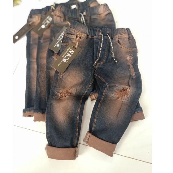 SLP.18Oc22ᴴ ▪ Jeans Anak Soft Sobek Lutut Tidak Tembus  ukuran 1sampai 12 tahun