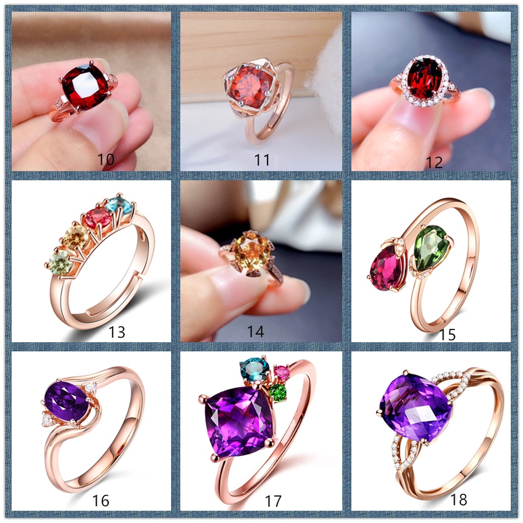 Goldkingdom Perhiasan Fashion Emas Asli Kadar 375 Bangkok Aksesoris Ready Stock 50desain Rose Gold Wanita Cantik Cincin Adjustable Rings Shine Like A Diamond