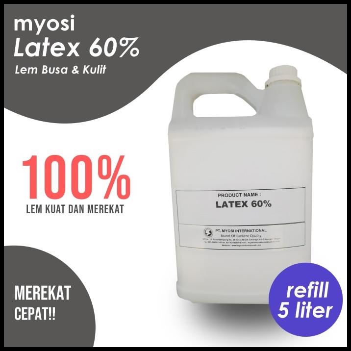 Myosi Lem Latex Cair 60% Untuk Busa / Kulit Latex 5 Liter