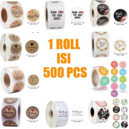 

⇔ Label Stiker Dekorasi Segel Kemasan Packaging / Stiker Roll Isi 500 Pcs ◀