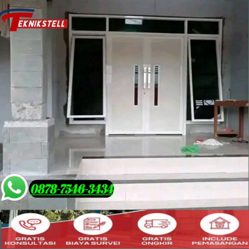 Jual PINTU ALUMINIUM DOBEL FULL SET JENDELA / PINTU ALUMUNIUM PANEL