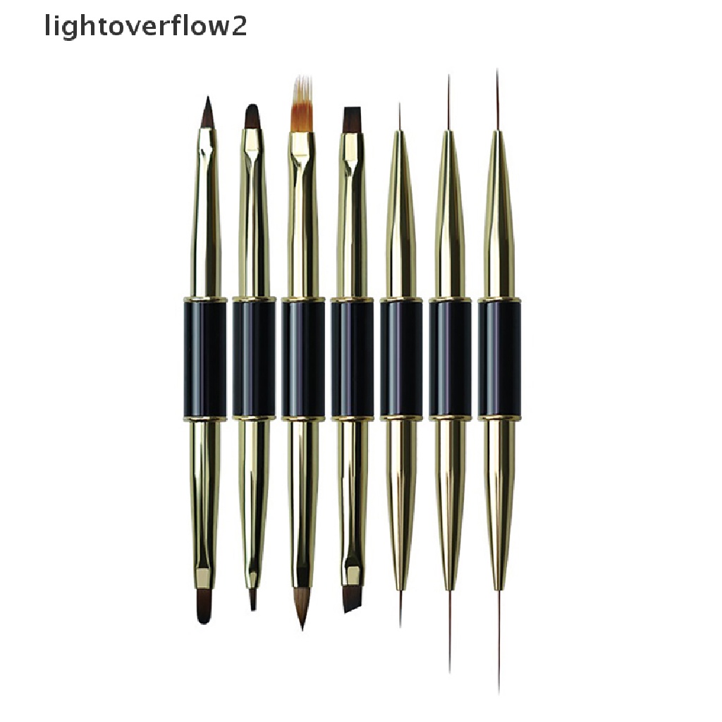 (lightoverflow2) 1pc Pen Brush Nail Art UV Gel Akrilik Kepala Ganda