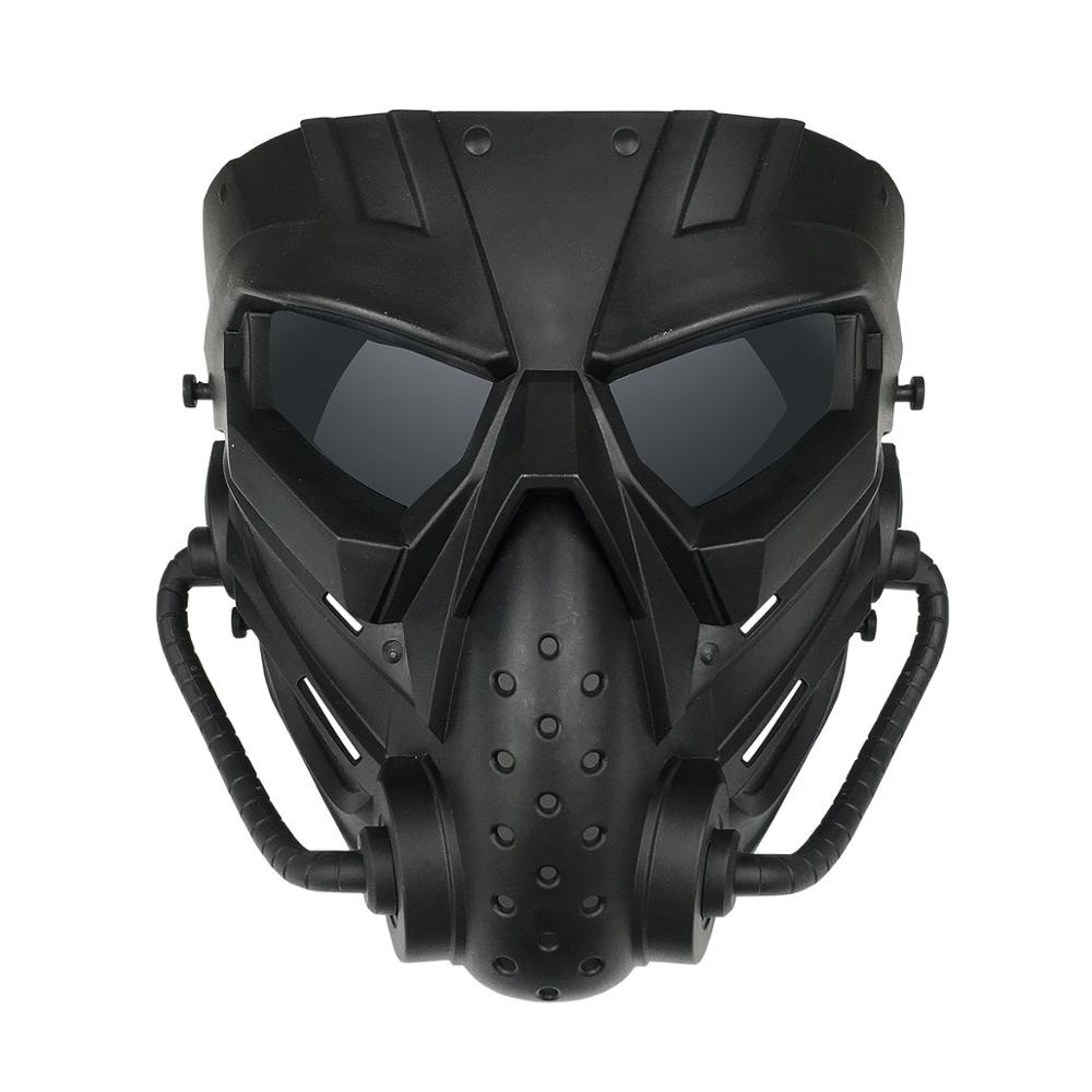 Masker Topeng Airsoft Gun Paintball Full Face Anti Fog Model Alien - WST01 - Black