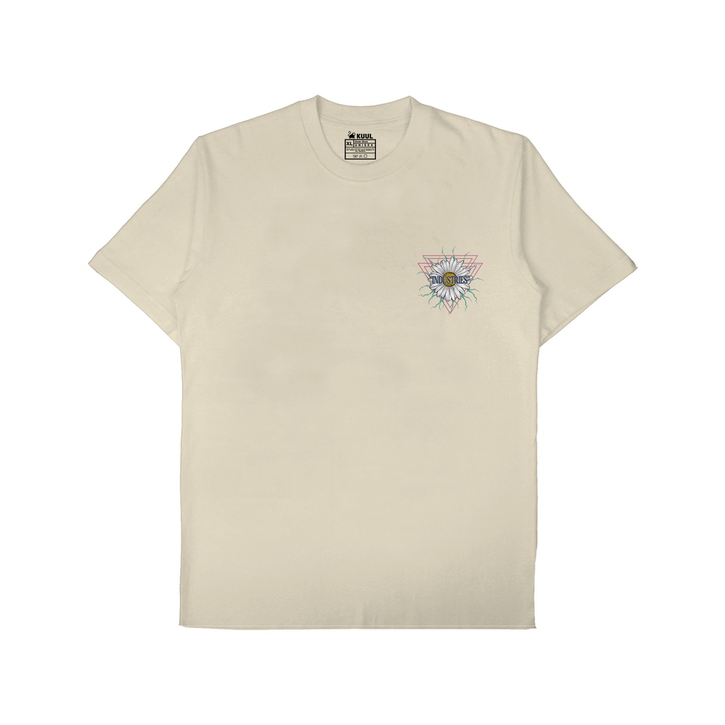 Kuul Industries - Oversize Tshirt Kaos Baju Triangle Sunflowers | Pria Wanita Cowok Cewek Laki Perempuan | Distro | Kaos Oblong | Tshirt Bunga Matahari SteetWear Cream | LIght Brown Cotton Katun Murah Keren