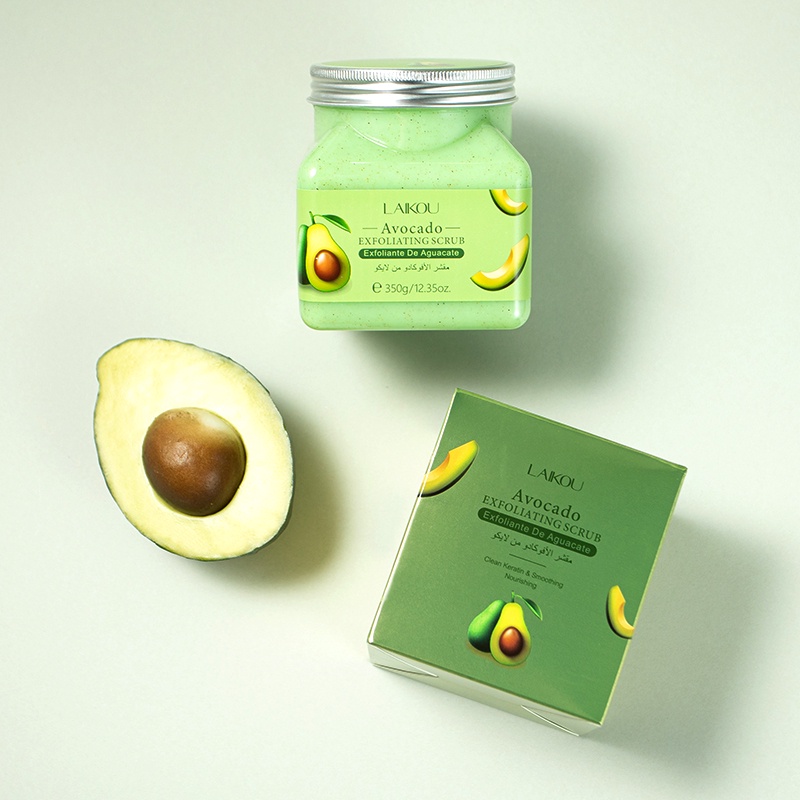 LAIKOU Avocado Body Scrub Membersihkan Pori-Pori Kulit Mati Melembutkan 350g