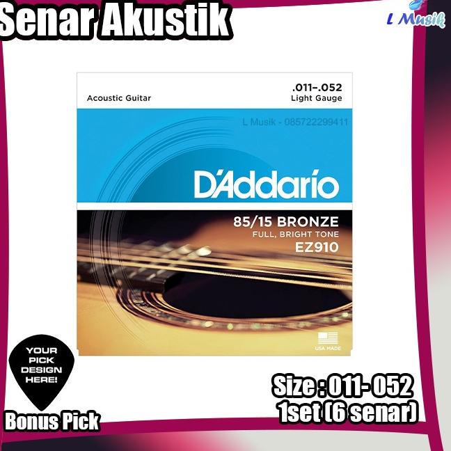 ORIGINAL SENAR GITAR AKUSTIK D ADDARIO - SENAR D ADDARIO ez890 ez900 ez910 ez920 - UKURAN 09 10 11 1