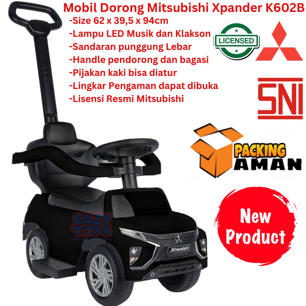 Mobil Anak Bisa Dinaiki Mitsubishi Xpander Mainan Mobil Dorong Anak Fungsi Lampu Suara K602/K602B Lisensi Resmi dan SNI