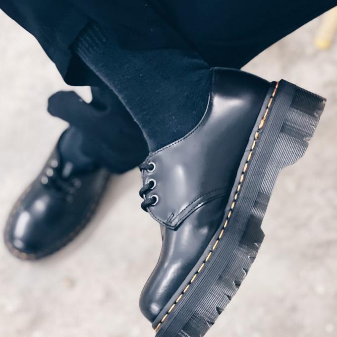 Sepatu Dr Martens 1461 Quad Platform Black