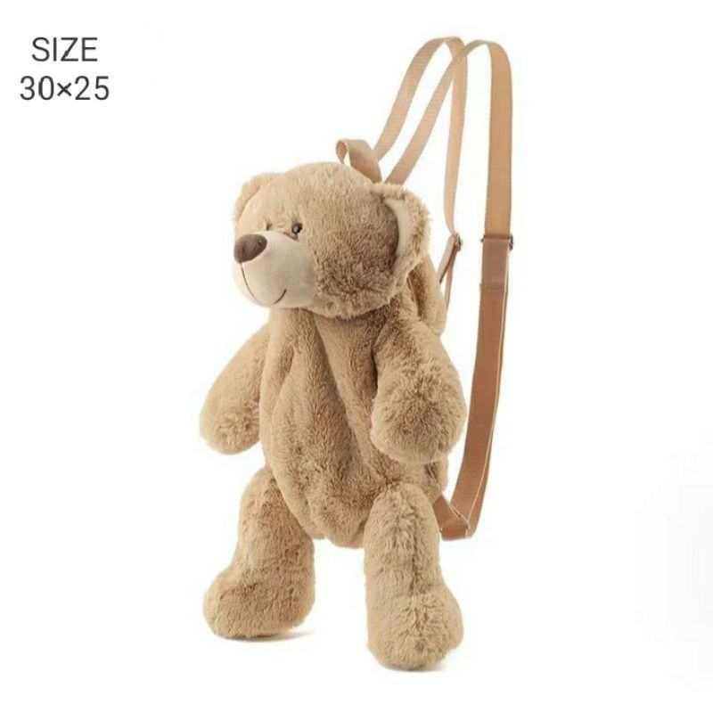 Tas Boneka Teddy Bear beruang bulu halus ransel boneka lucu