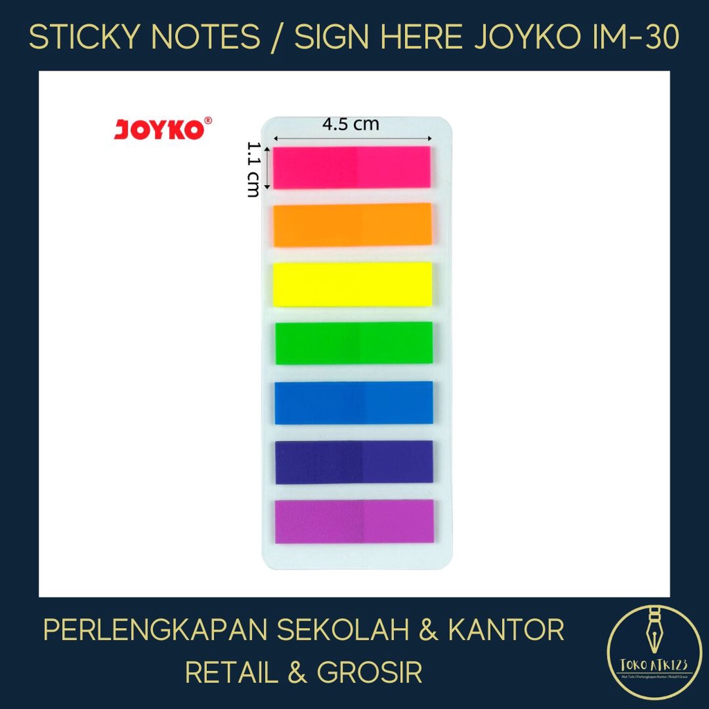 Sticky Note / Sign Here Merk Joyko IM-30 Bahan Plastik