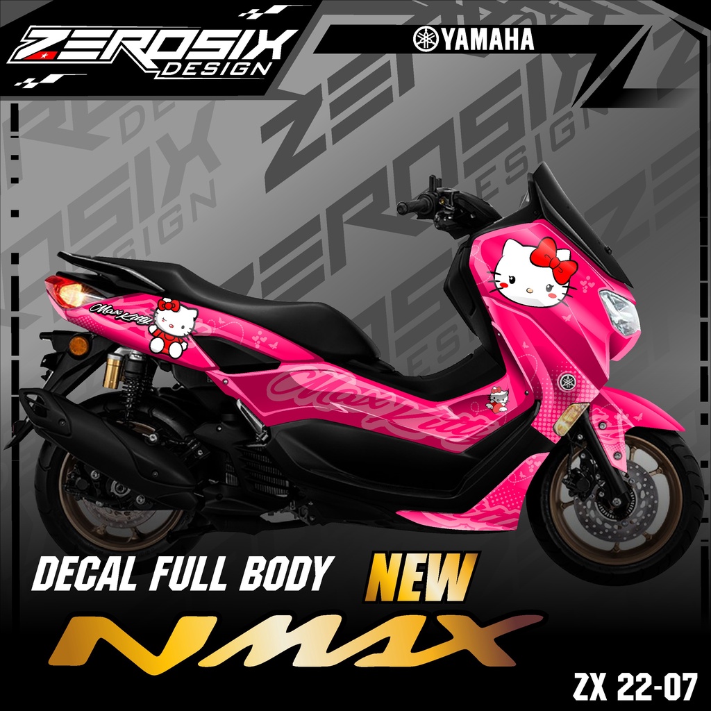 DECAL Stiker NMAX NEW 2020 Fullbody Sticker variasi motor NMAX ZX 22-07 HELLO KITTY