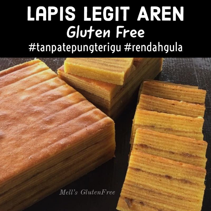 

Lapis Legit GLUTEN FREE - 12x24cm (1kg) - Butter Wijsman, Tanpa Terigu, Rendah Gula, HALAL