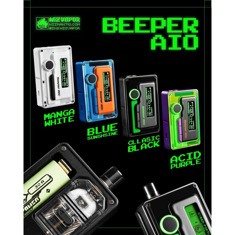 Jual POD MOD BEEPER AIO BOX KIT 80WATT DEVICE ORIGINAL BY WIZVAPOR