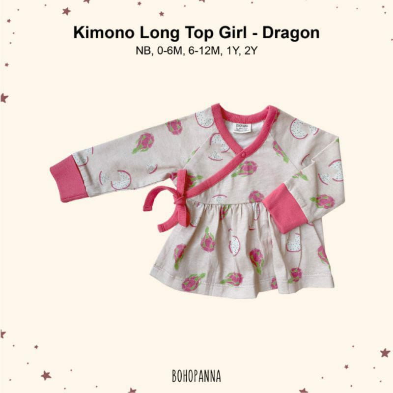 BOhopanna Kimono Long Top Girl Tutti Frutti // Atasan Panjang Bayi Perempuan