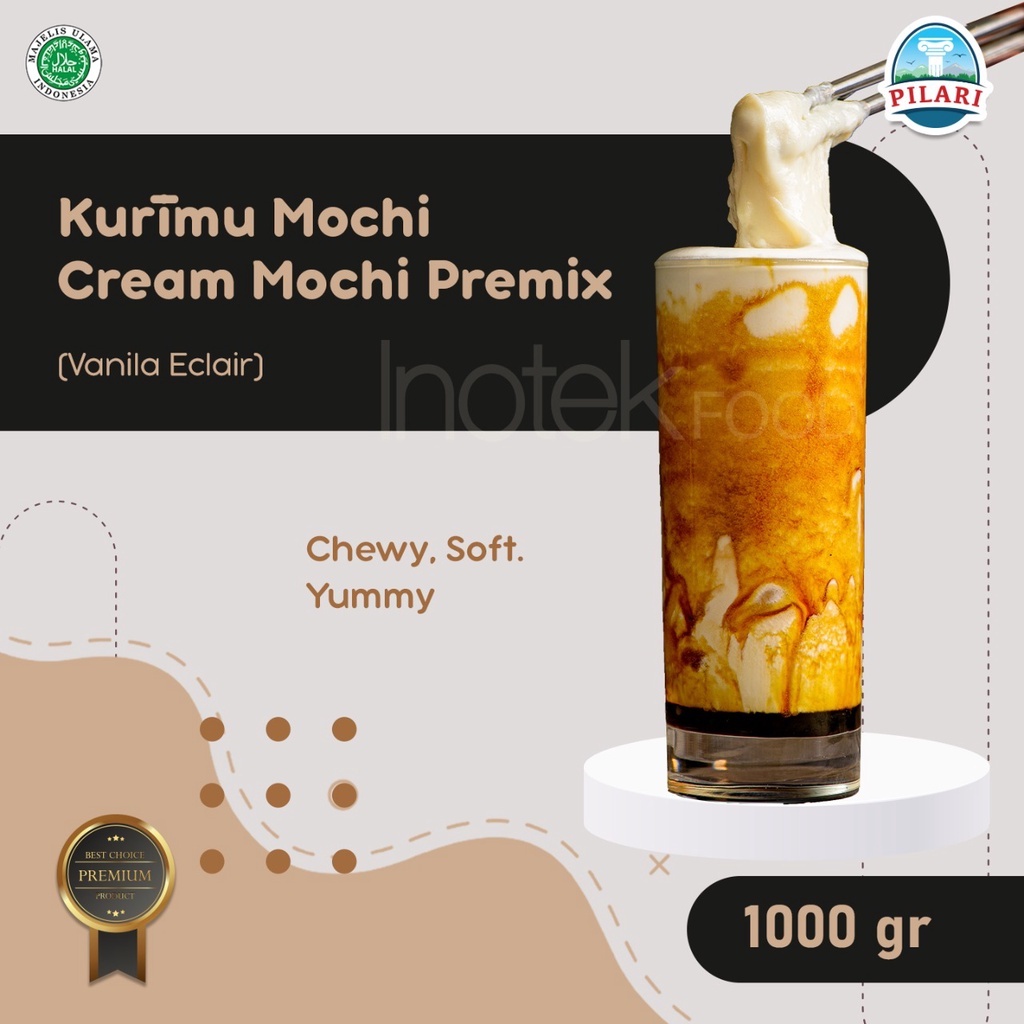 

KURĪMU MOCHI - CREAM MOCHI PREMIX - TEPUNG MOCHI RASA VANILLA ECLAIR - CREAM VANILA @1000GR
