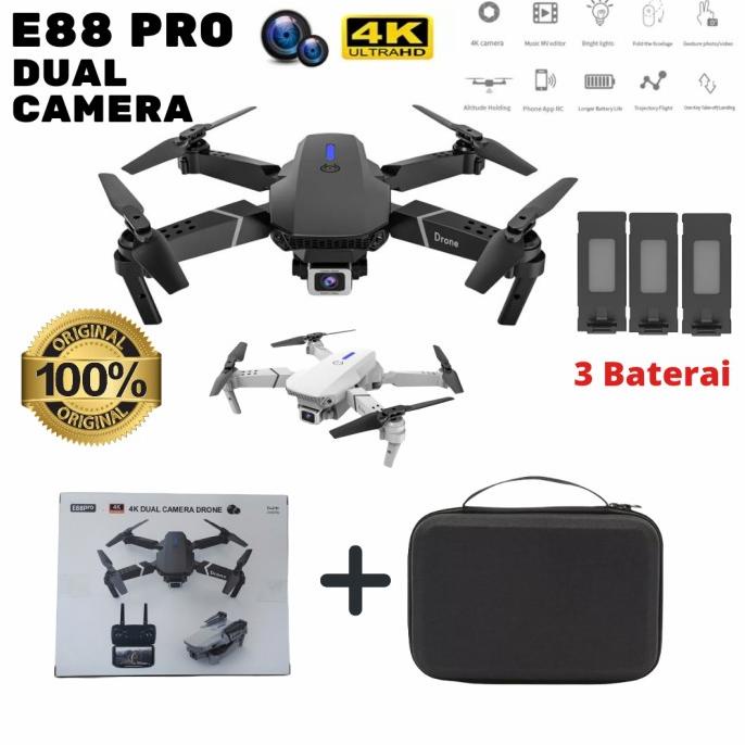 [ Promo ] Rc Drone E88 4K Camera Drone Kamera Murah - Drone Kamera Dan Aksesoris