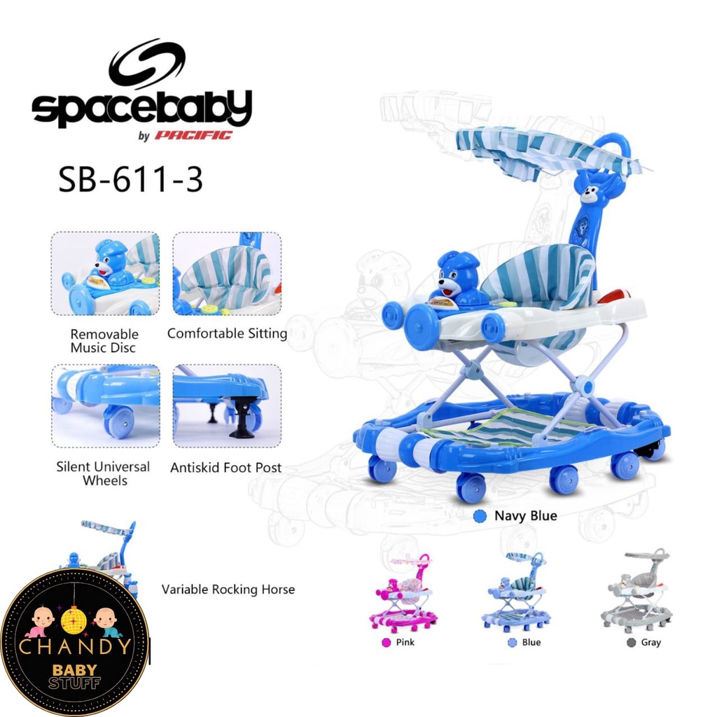 BABY WALKER SPACE BABY SB 611-3 ADA REM DAN BISA AYUN