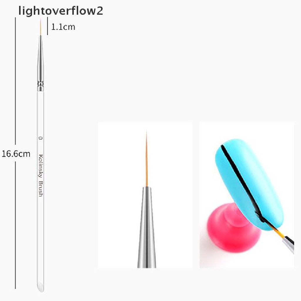 (lightoverflow2) 3pcs / set brush pen Transparan Ukuran 7 / 9 / 11mm Untuk Nail art