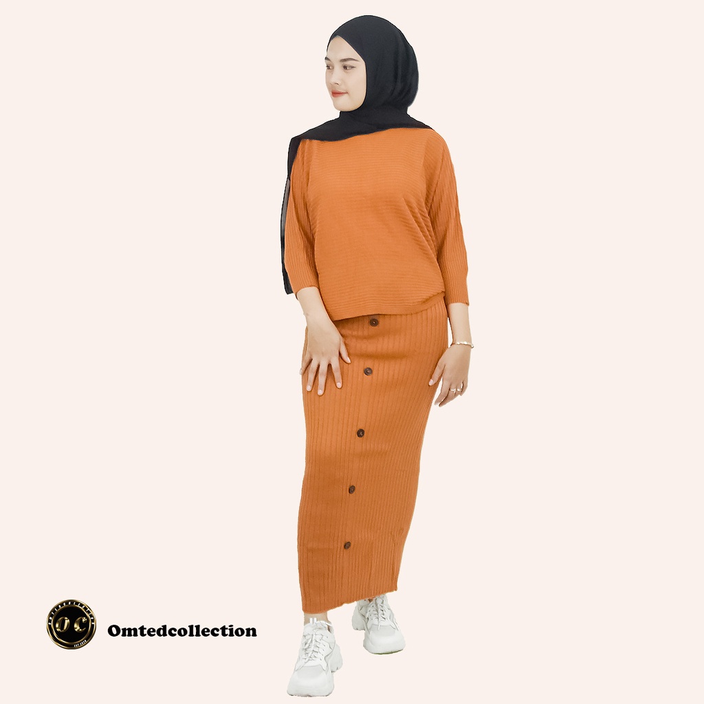 Setelan wanita dewasa / Oneset rajut rok dan sweater bahan premium banyak pilihan warna