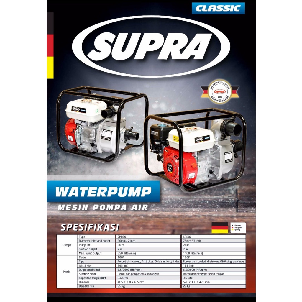 Mesin Pompa Air Irigasi Waterpump Alkon 3 Inchi Inch Supra SPR80