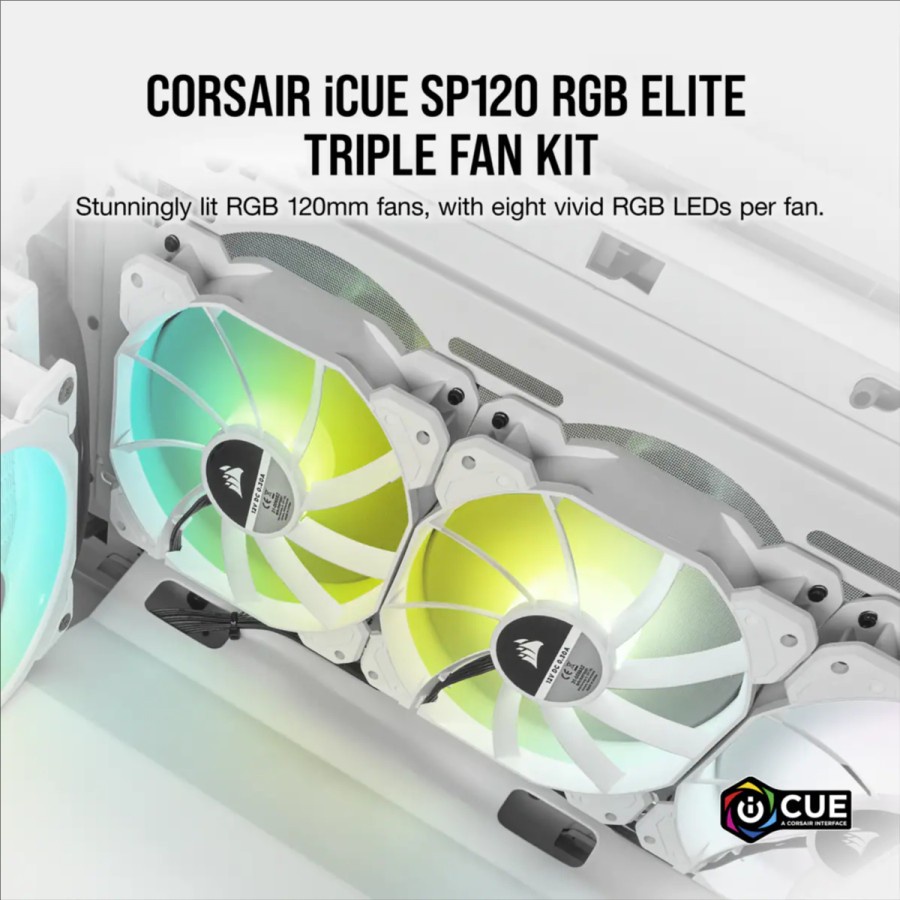 Corsair iCUE SP120 RGB ELITE 120mm PWM 3x Fan Lighting Node CORE | Black or White