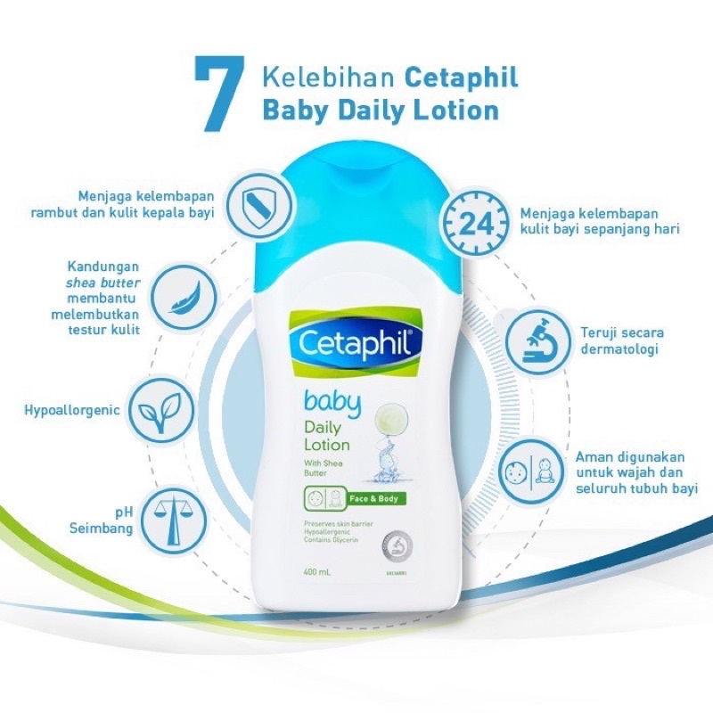 Cetaphil baby daily lotion with sea butter 400ml - lotion bayi