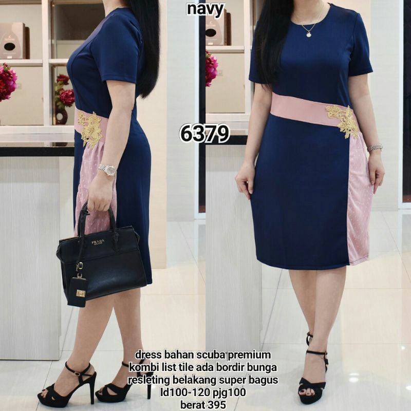 Dress 6379 scuba bordir