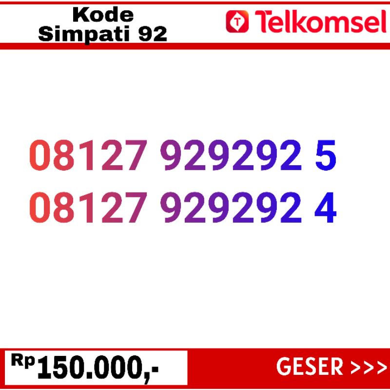 nomor cantik telkomsel simpati 929292 murah ababab