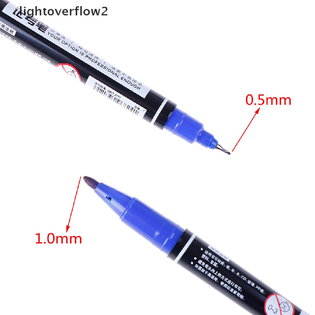 (lightoverflow2) 3pcs Spidol Marker Ujung Twin Anti etching Untuk Papan Sirkuit PCB (ID)