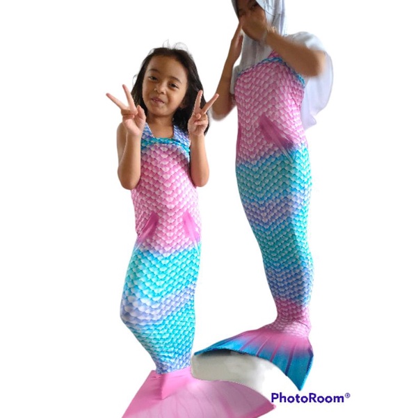 kostum mermaid dewasa &amp; balita..caoplel anak dewasa..