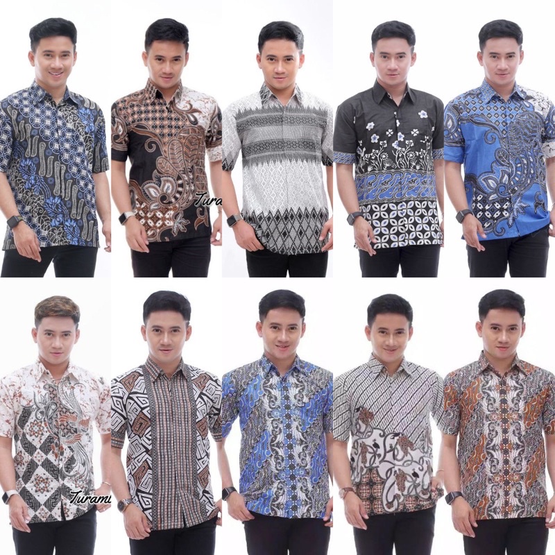 Size M L XL XXL BSWART Batik HRB026 Kenongo Hem Batik Monochrome Semut Coklat Kemeja Batik Pria