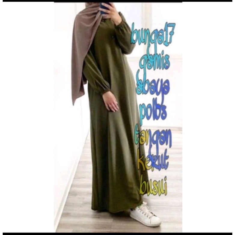 gamis abaya tangan kerut karet abaya terbaru