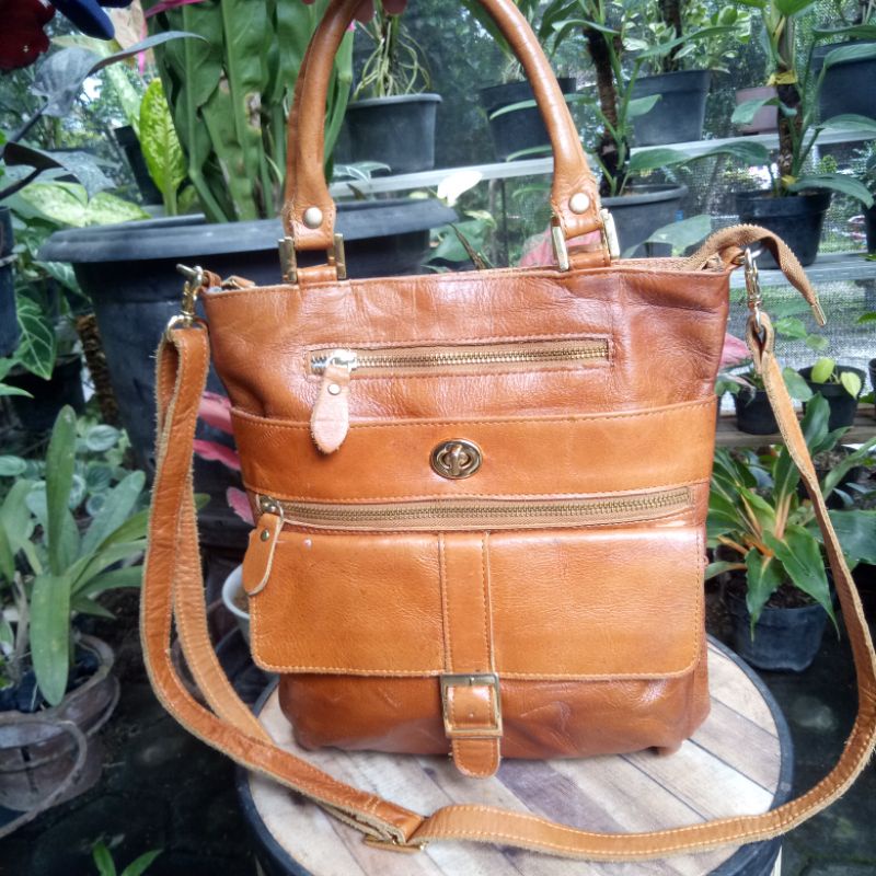 SHOULDER BAG KULIT ACC GOLD / TAS KULIT / LEATHER BAG