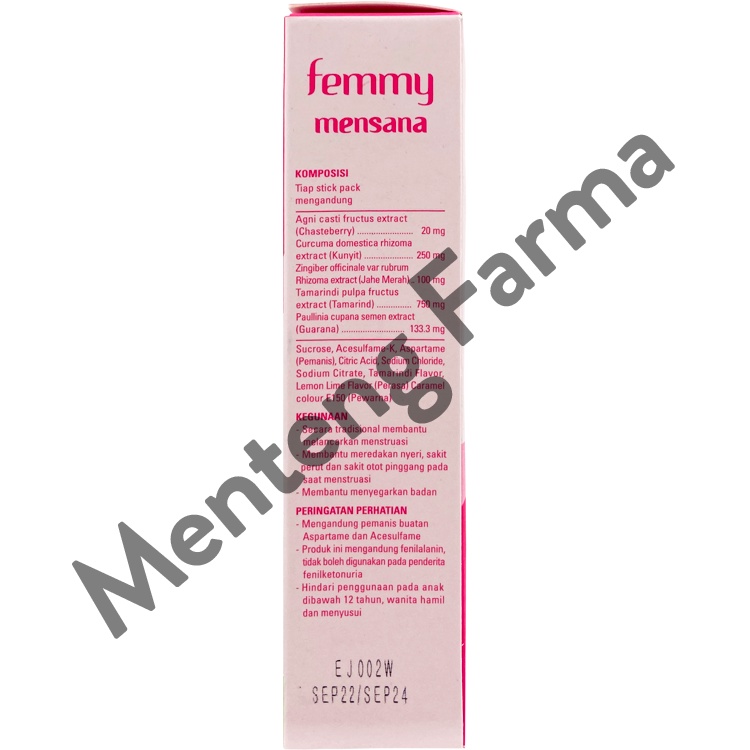 Femmy Mensana 6 Sachet - Minuman Kesehatan Pereda Nyeri Menstruasi