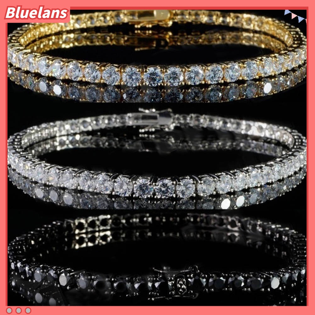 Gelang Berlian Imitasi Glitter Baris Tunggal Untuk Unisex