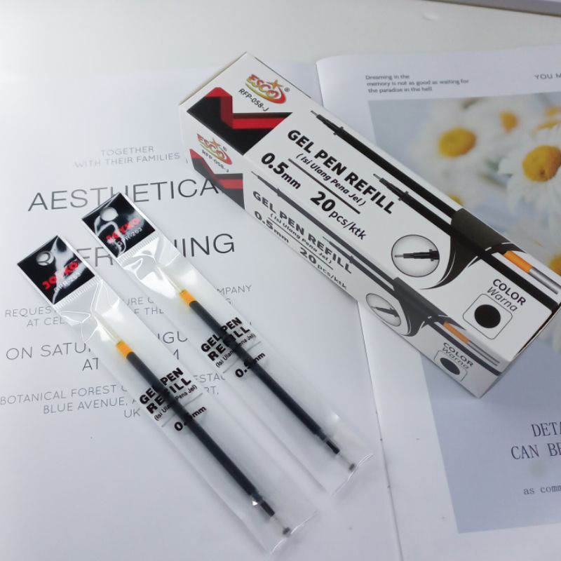 

Isi Pulpen/Gell Pen Refill Esco Isi 20Pcs