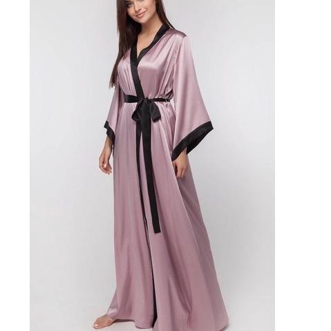 Baru SCLZ7 kimono pengantin bride robes satin panjang long robes available for hijab dusty pink rose