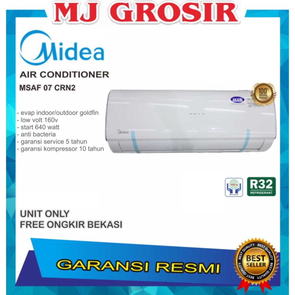 AC MIDEA MSAF 7 CRN 3/4PK PK STANDARD LOW WATT COOL UNIT ONLY