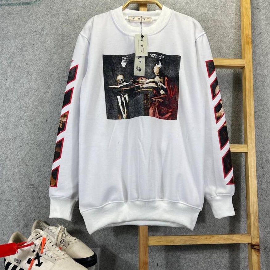 HOODIE SWEATER CREWNECK OFF WHITE CARAVAGGIO MIRROR FULLTAG