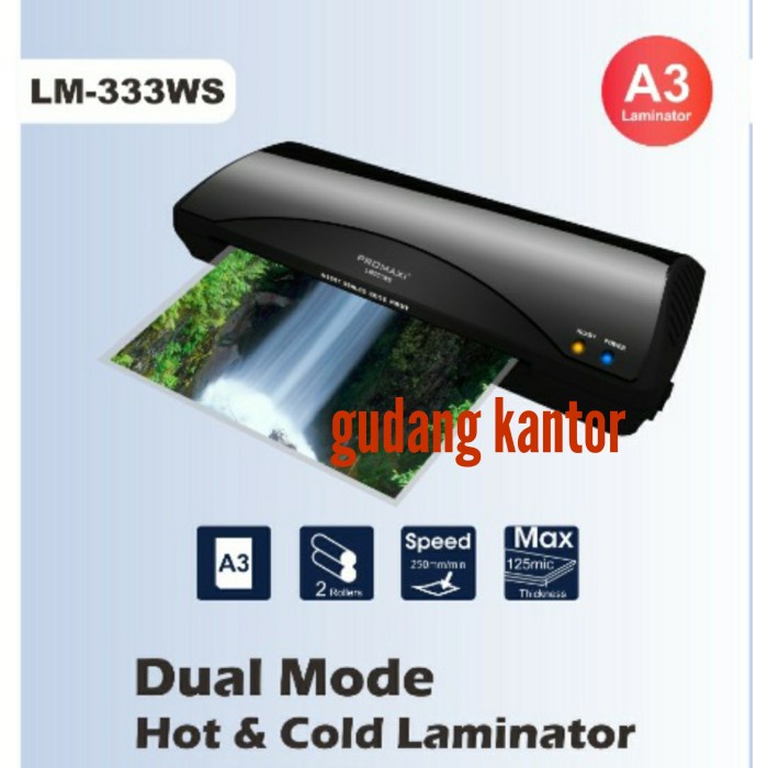 

Promaxi LM 333 WS size A3 Mesin Laminating / LAMINATOR Hot Cold 333 WS