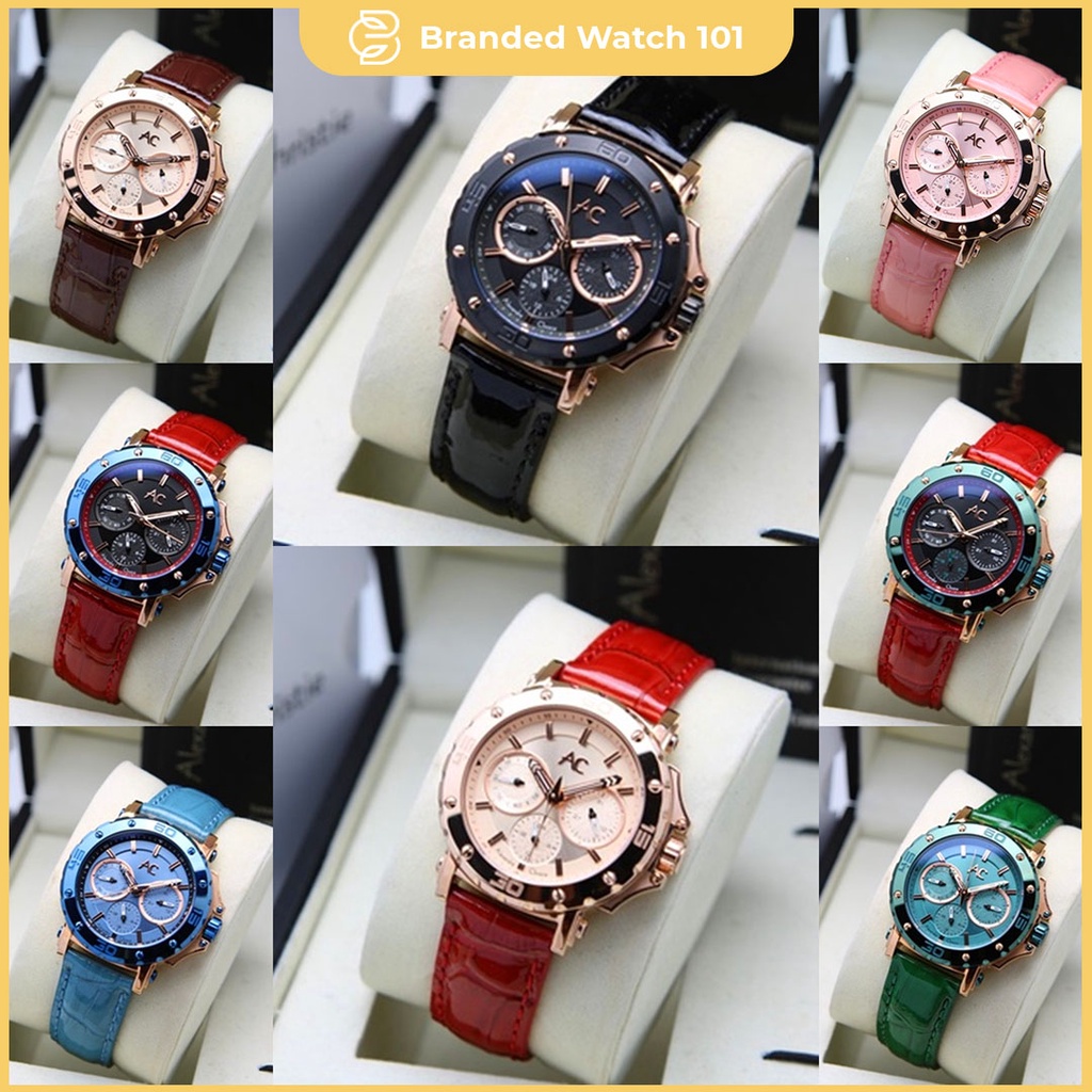 ORIGINAL Jam Tangan Wanita Alexandre Christie Collection AC 9205 / AC9205 / 9205 Leather