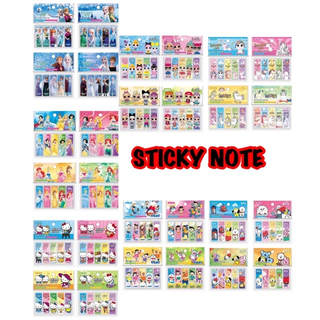 

sticky note plastik motif / stick note bookmark pembatas buku penanda halaman