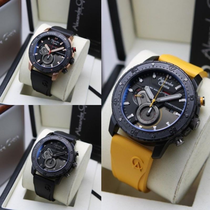 JAM TANGAN PRIA ALEXANDRE CHRISTIE AC 6627 AC6627 RUBBER ORIGINAL