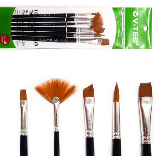 

Kekinian V-Tec Brush A0107 Set 6 Kuas Lukis Set 6 ダ