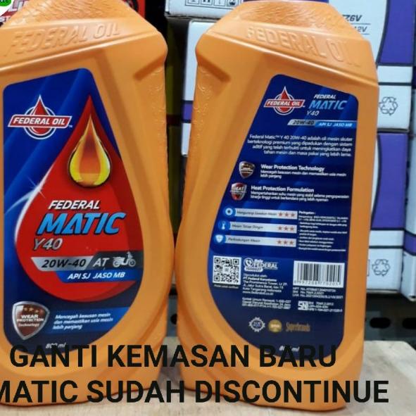 OLI MESIN FEDERAL OIL Y-MATIC Y MATIC 20W40 20W-40 08LT 800ML ASLI ORI