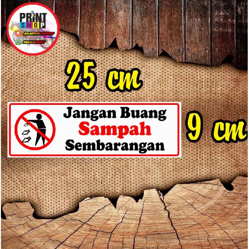 Jual Sticker Jangan Buang Sampah Sembarangan Shopee Indonesia